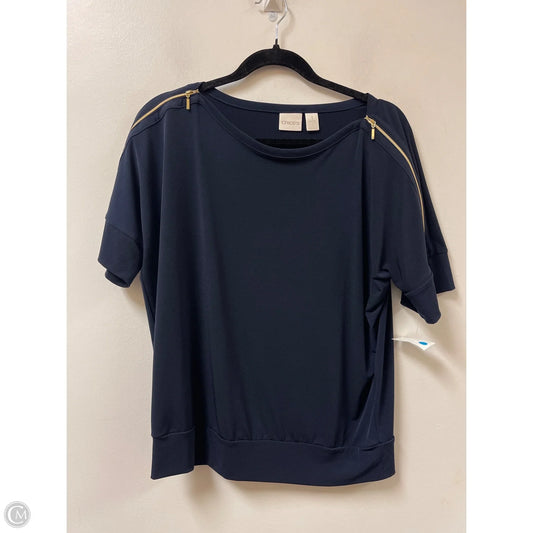Top Short Sleeve By Chicos In Navy, Size: M