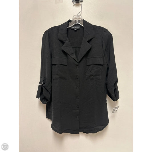 Blouse Long Sleeve By Fortune & Ivy In Black, Size: S