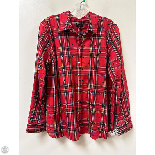 Blouse Long Sleeve By Talbots In Red, Size: Lp