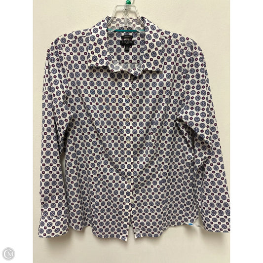 Blouse Long Sleeve By Talbots In Purple & White, Size: Sp