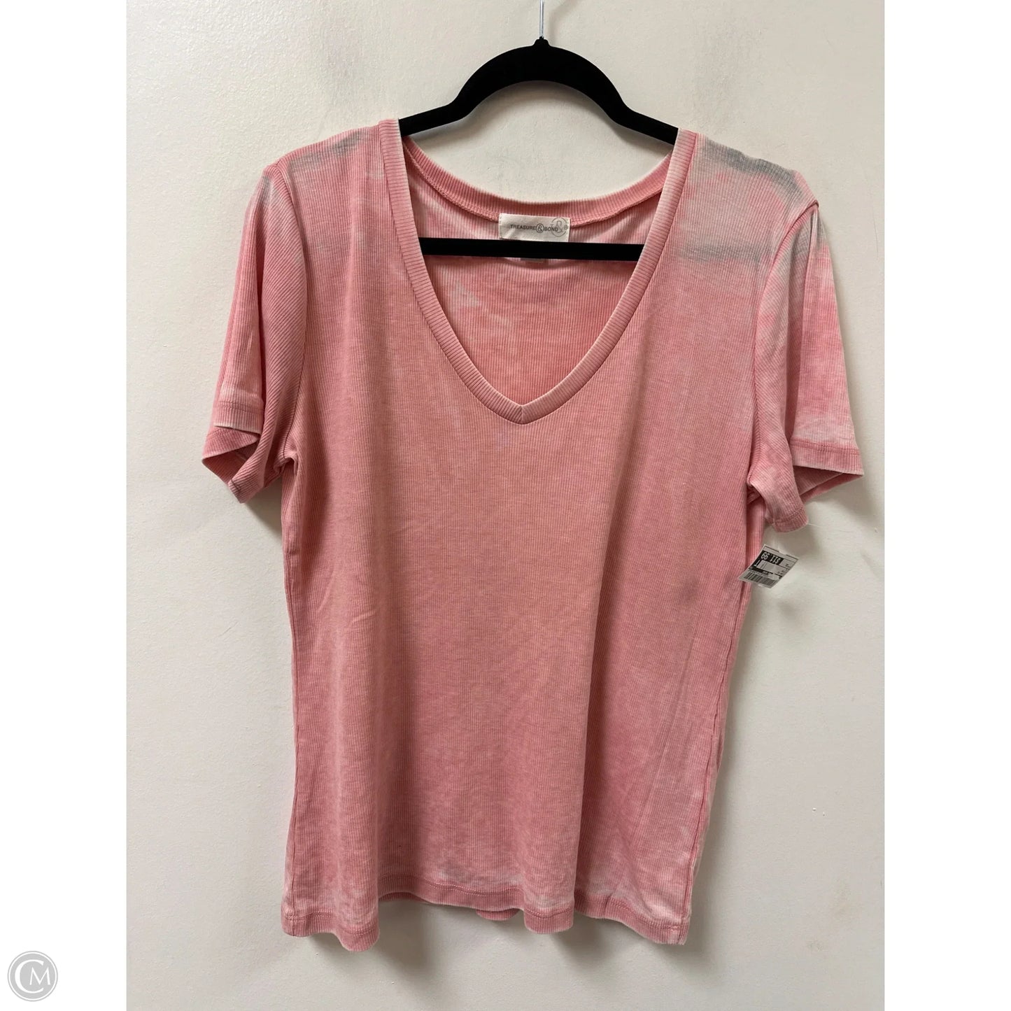 Top Short Sleeve By Treasure And Bond In Pink, Size: Xl