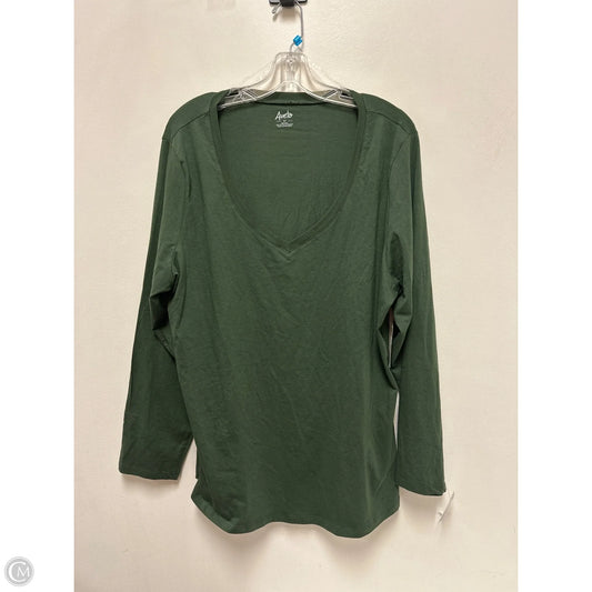 Top Long Sleeve By Clothes Mentor In Green, Size: 3x
