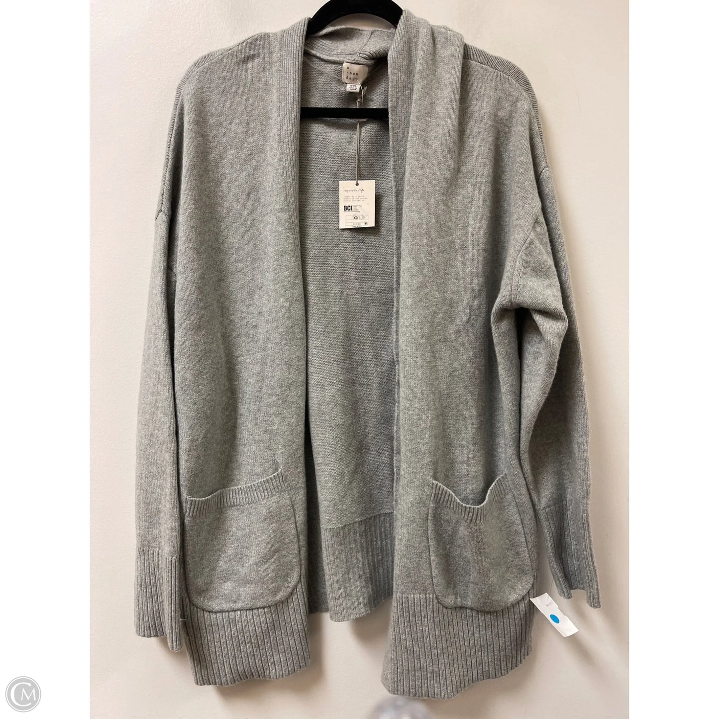 Sweater Cardigan By A New Day In Grey, Size: 1x