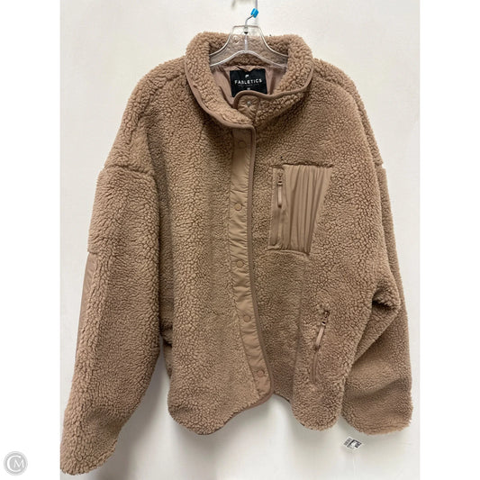 Jacket Faux Fur & Sherpa By Fabletics In Brown, Size: 4x