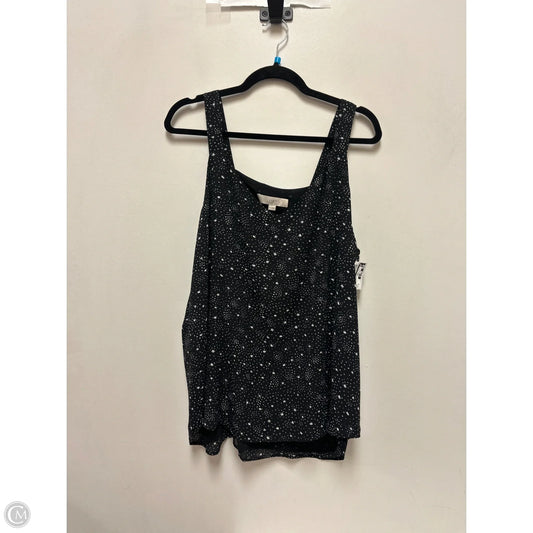 Top Sleeveless By Loft In Black & White, Size: Xl