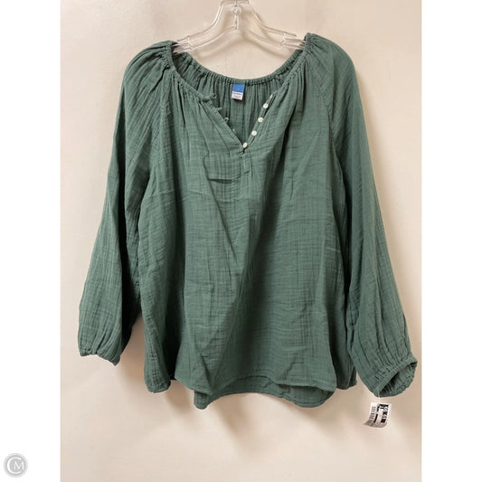 Top Long Sleeve By Old Navy In Green, Size: L