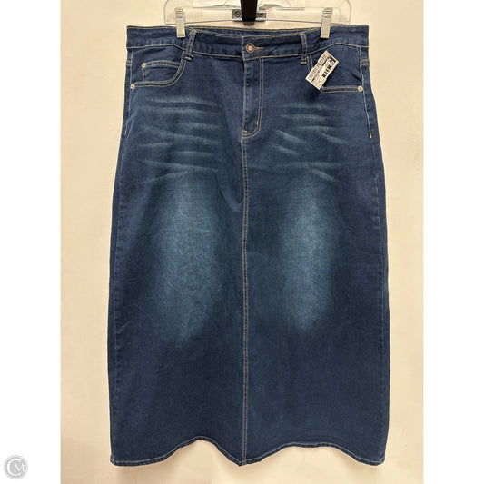 Skirt Midi By Clothes Mentor In Blue Denim, Size: 18