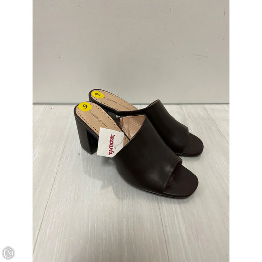 Sandals Heels Block By Adrienne Vittadini In Brown, Size: 9
