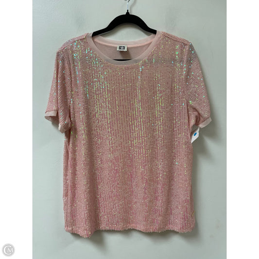 Top Short Sleeve By Anne Klein In Pink, Size: L