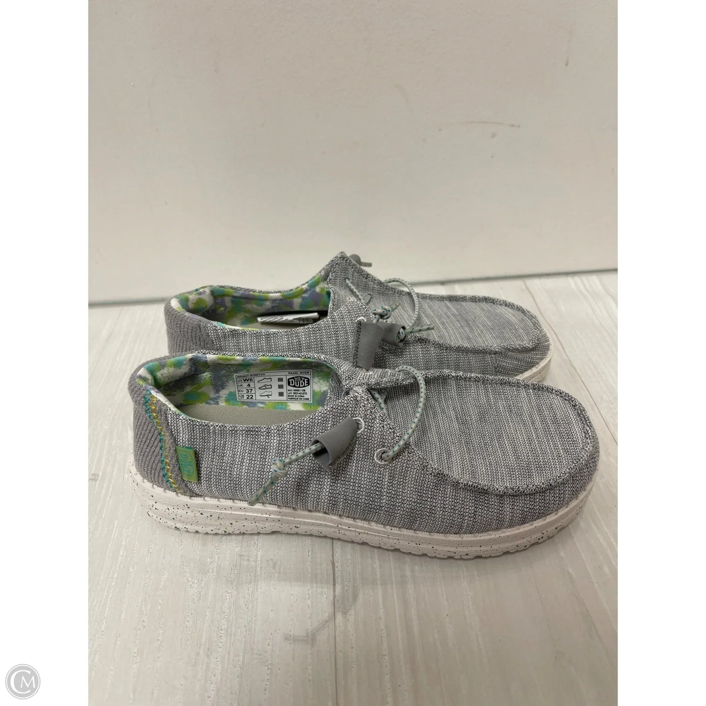 Shoes Flats By Hey Dude In Grey, Size: 6