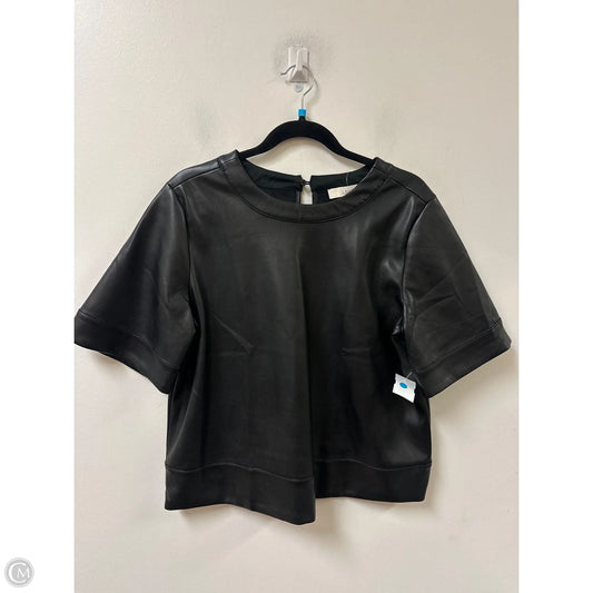 Top Short Sleeve By Loft In Black, Size: M