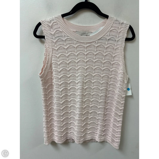 Sweater Short Sleeve By Loft In Pink, Size: M