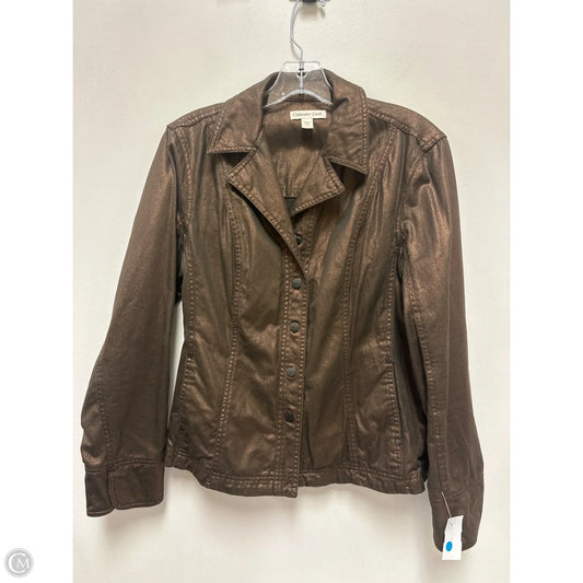 Jacket Denim By Coldwater Creek In Bronze, Size: L