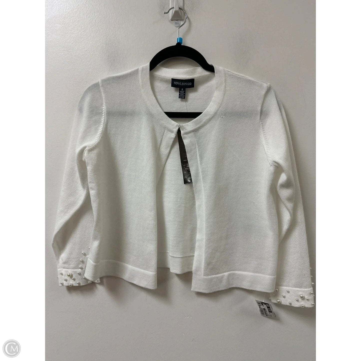 Sweater Cardigan By Nina Leonard In White, Size: S