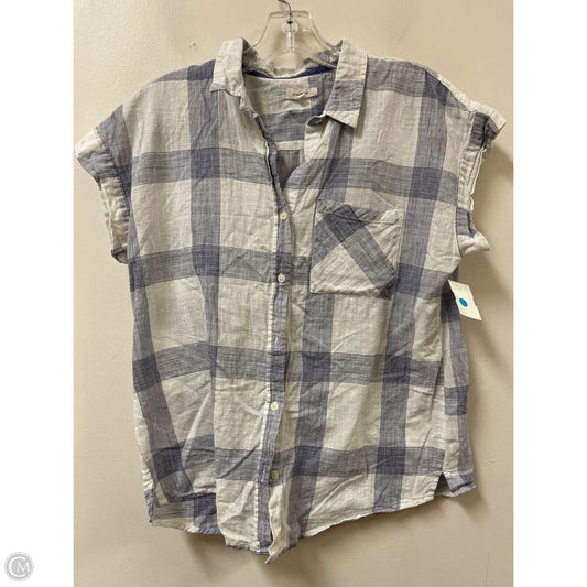 Blouse Short Sleeve By Maurices In Blue & White, Size: M