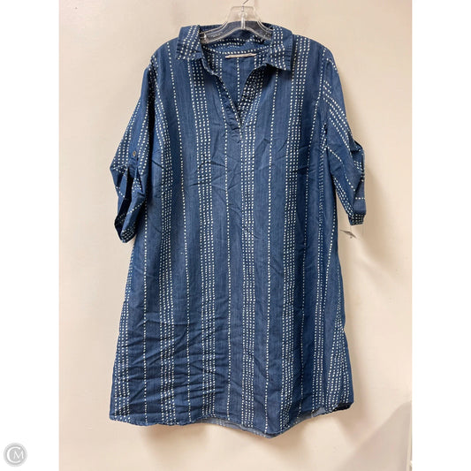 Dress Casual Short By Clothes Mentor In Blue & White, Size: 2x