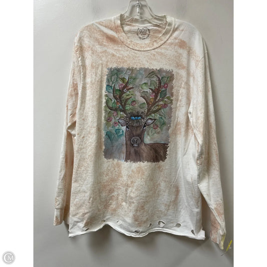 Top Long Sleeve By Clothes Mentor In Cream & White, Size: M