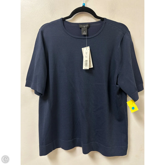 Top Short Sleeve By Investments In Navy, Size: 1x
