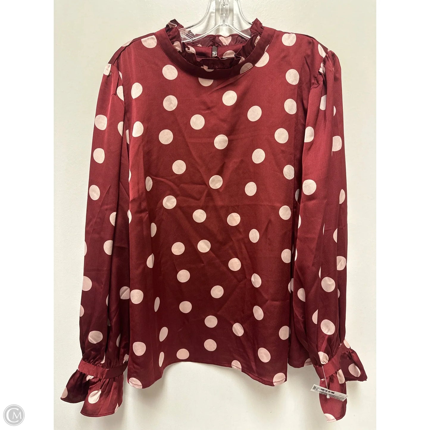 Top Long Sleeve By Eloquii In Red, Size: 1x