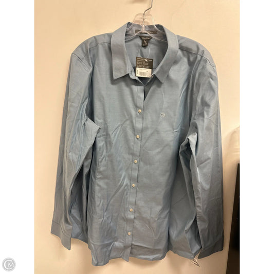 Blouse Long Sleeve By Eddie Bauer In Blue, Size: 2x