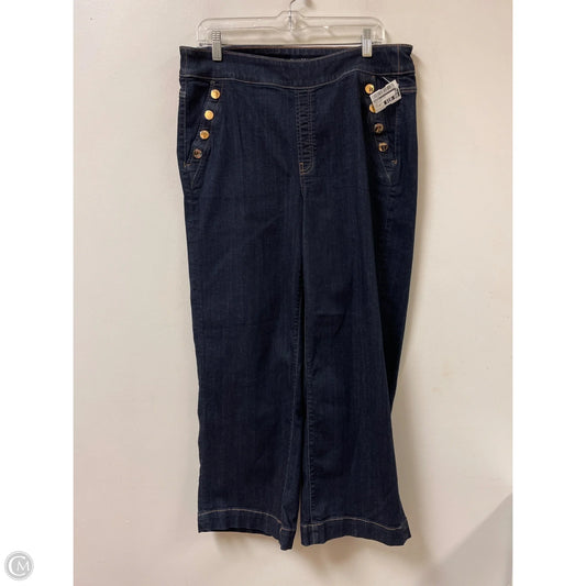Jeans Wide Leg By Chicos In Blue Denim, Size: 14p