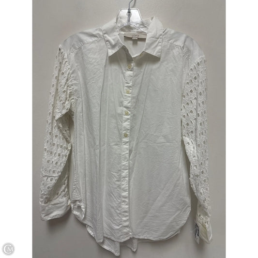 Blouse Long Sleeve By Loft In White, Size: Xs