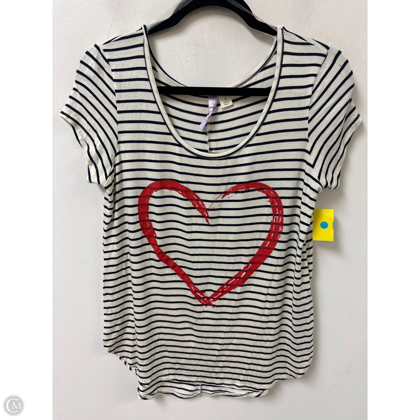 Top Short Sleeve By Alya In Striped Pattern, Size: S