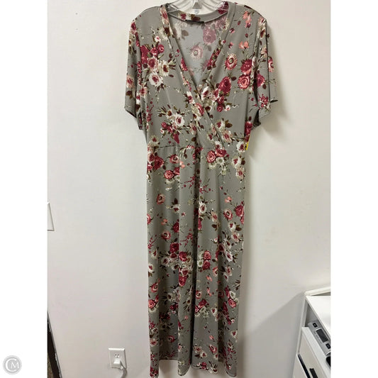 Dress Casual Maxi By Glitzy Girlz In Floral Print, Size: Xl