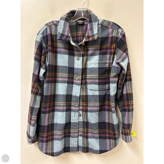 Jacket Shirt By Eddie Bauer In Blue & Purple, Size: M