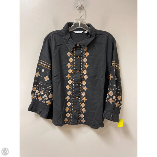 Blouse Long Sleeve By Clothes Mentor In Grey, Size: M
