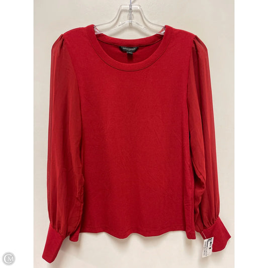 Top Long Sleeve By Banana Republic In Red, Size: S