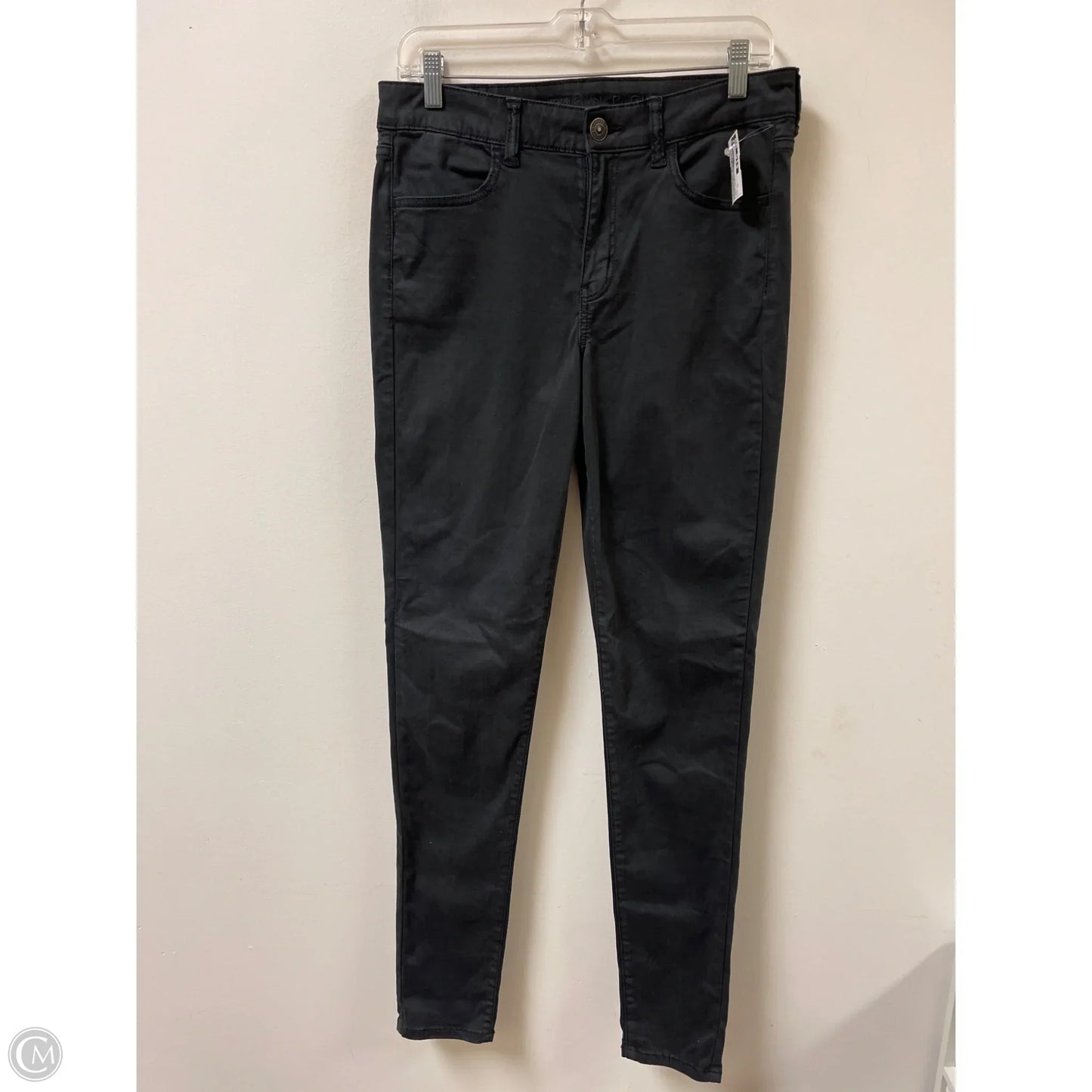 Jeans Skinny By American Eagle In Grey Denim, Size: 10