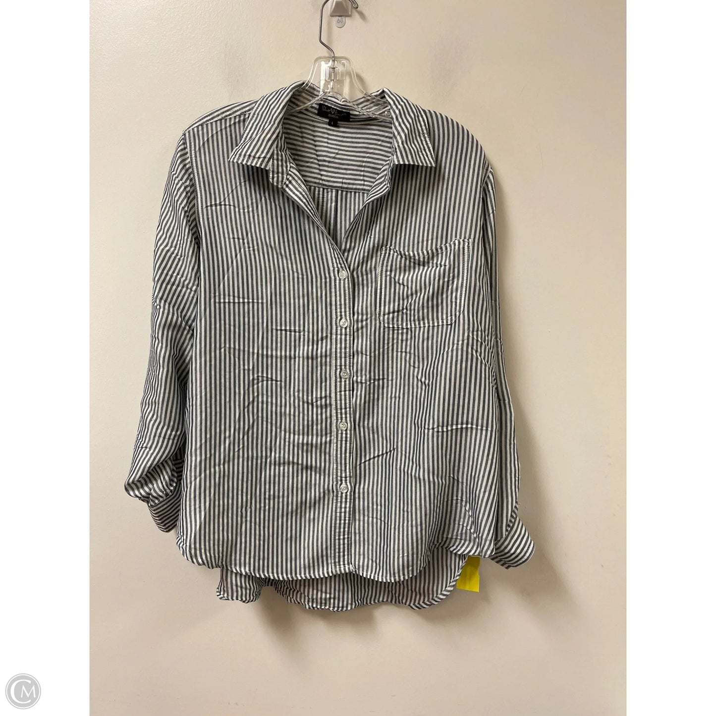 Blouse Long Sleeve By Velvet Heart In Striped Pattern, Size: L