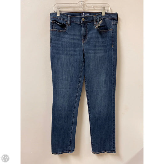 Jeans Straight By Gap In Blue Denim, Size: 12