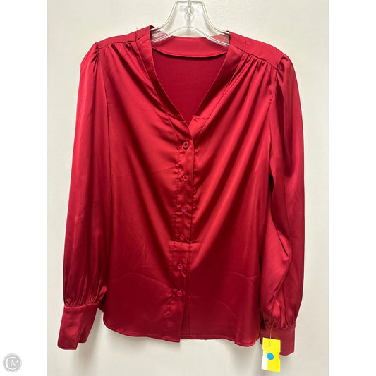 Blouse Long Sleeve By Clothes Mentor In Red, Size: S