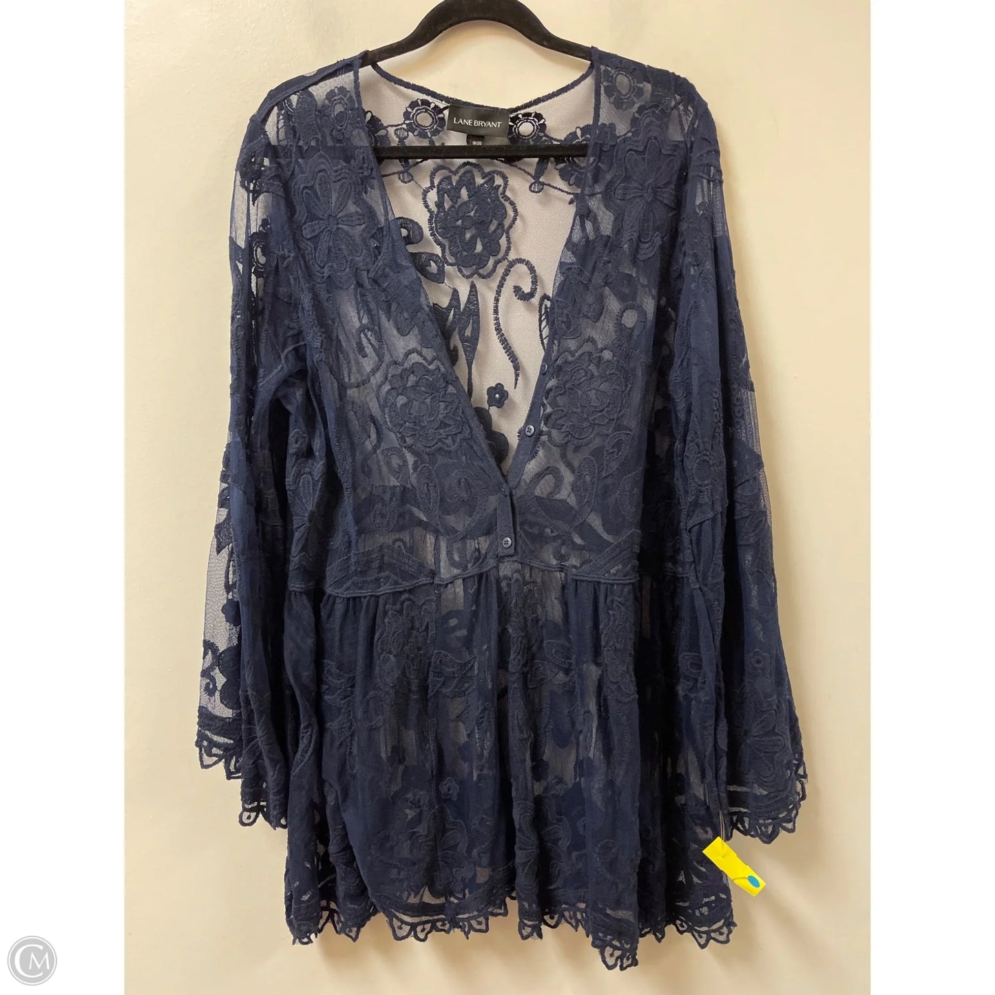 Top Long Sleeve By Lane Bryant In Navy, Size: 2x