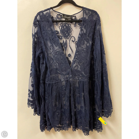 Top Long Sleeve By Lane Bryant In Navy, Size: 2x