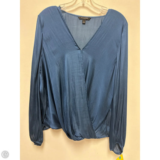 Top Long Sleeve By Banana Republic In Blue & Brown, Size: L