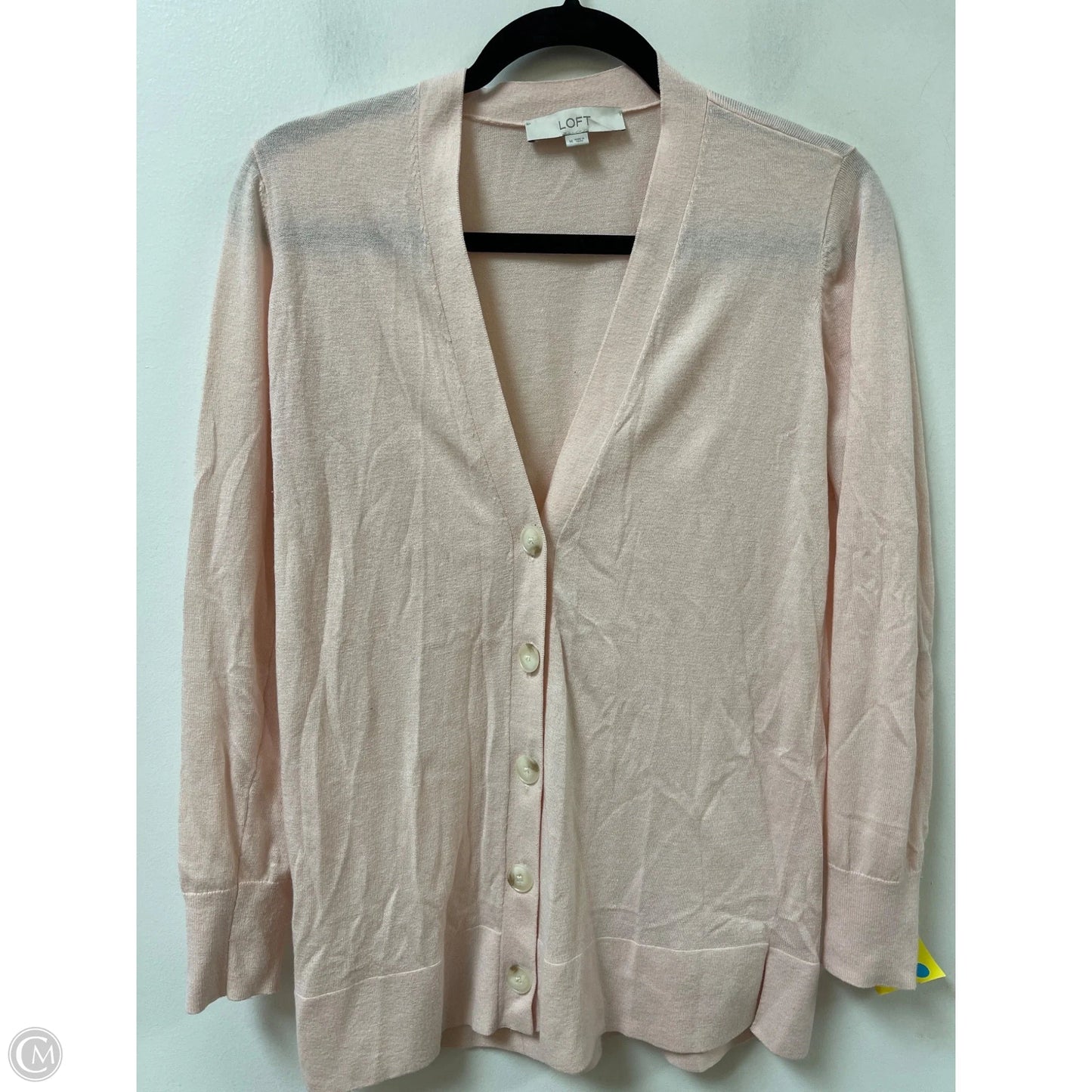 Sweater Cardigan By Loft In Pink, Size: M