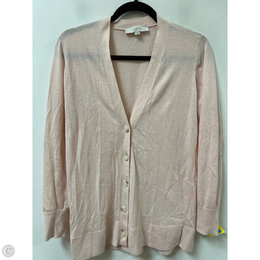 Sweater Cardigan By Loft In Pink, Size: M