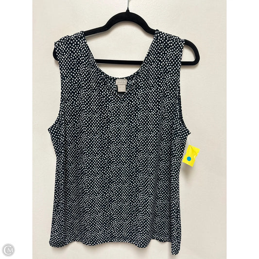 Top Sleeveless By Chicos In Blue & Cream, Size: Xl