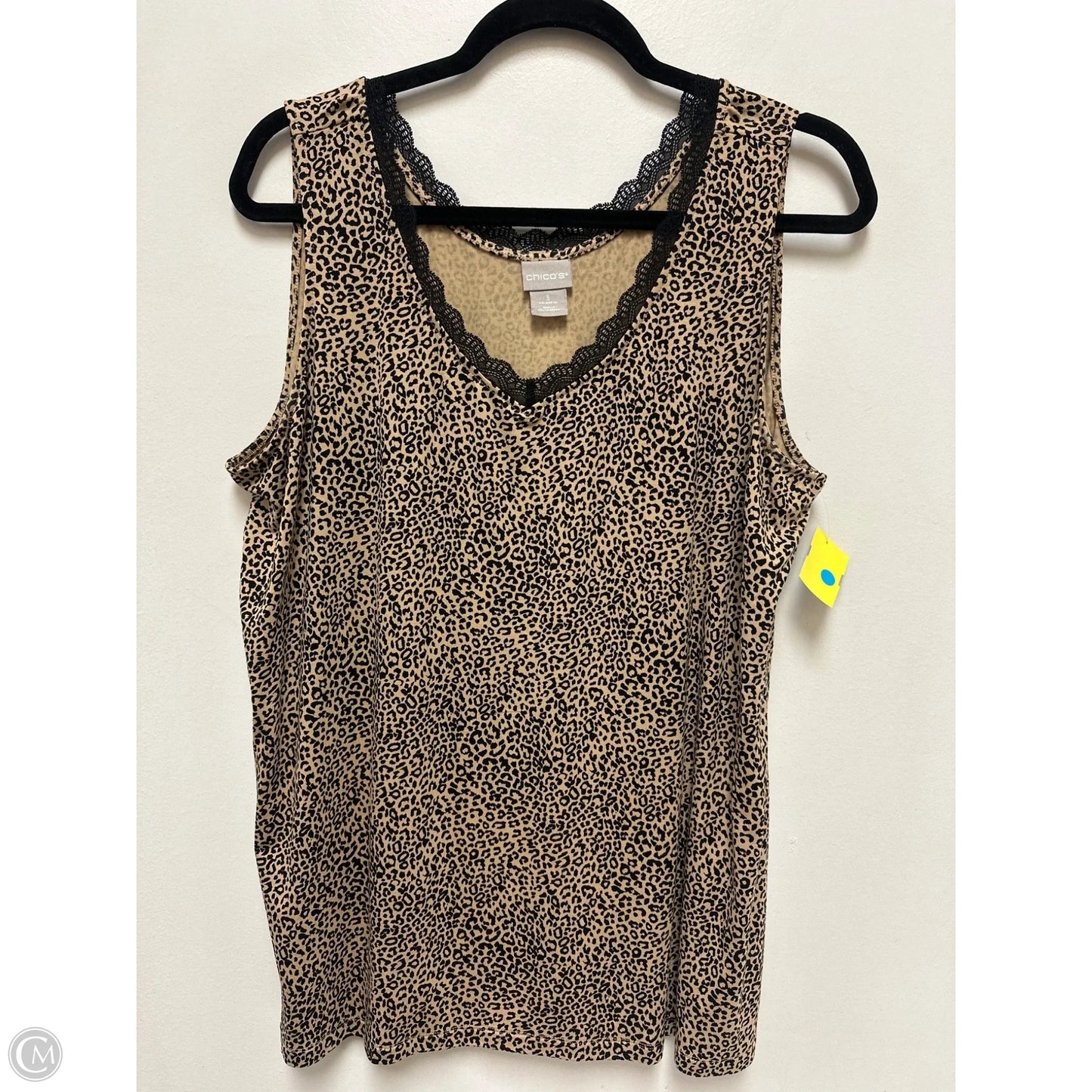 Top Sleeveless By Chicos In Animal Print, Size: Xl