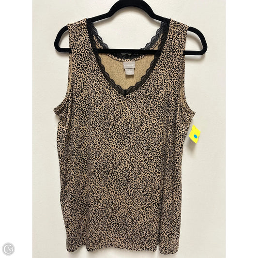 Top Sleeveless By Chicos In Animal Print, Size: Xl