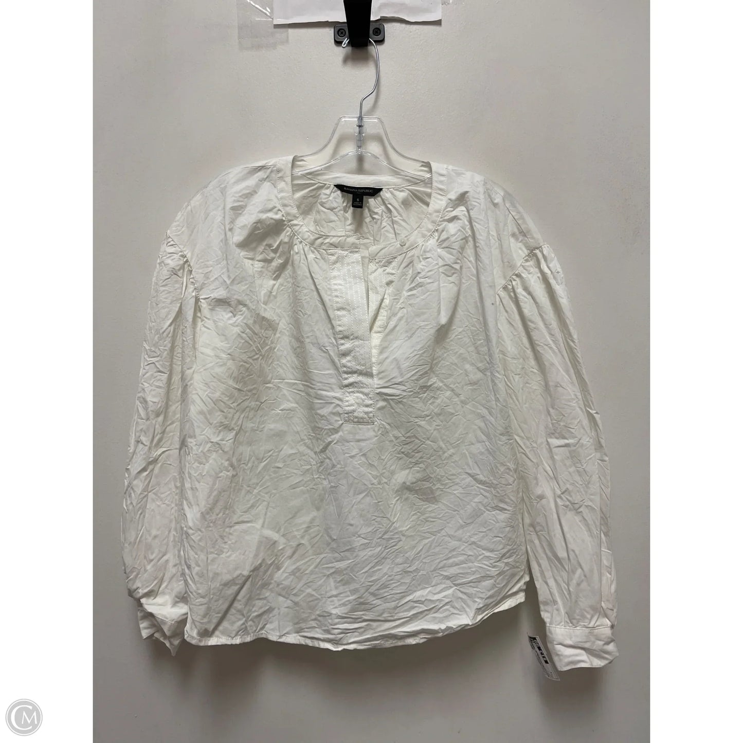 Top Long Sleeve By Banana Republic In White, Size: S
