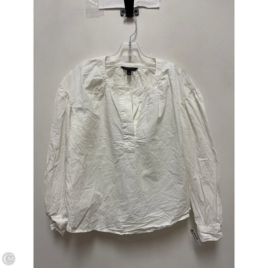 Top Long Sleeve By Banana Republic In White, Size: S