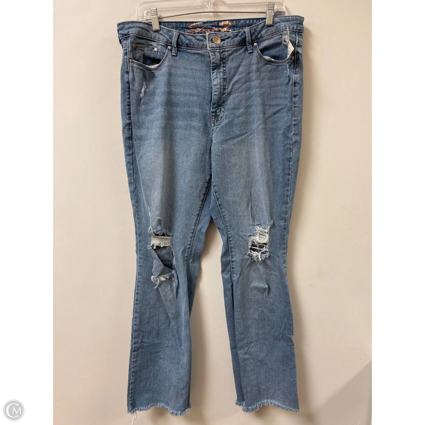 Jeans Flared By Seven 7 In Blue Denim, Size: 16