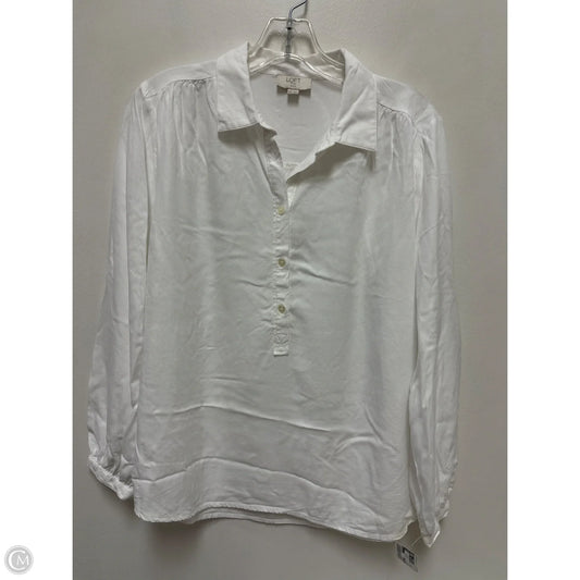 Top Long Sleeve By Loft In White, Size: Mp