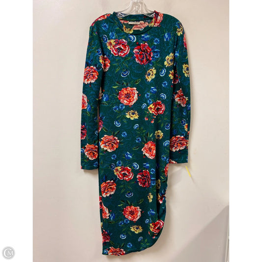 Dress Casual Maxi By Zara In Floral Print, Size: L
