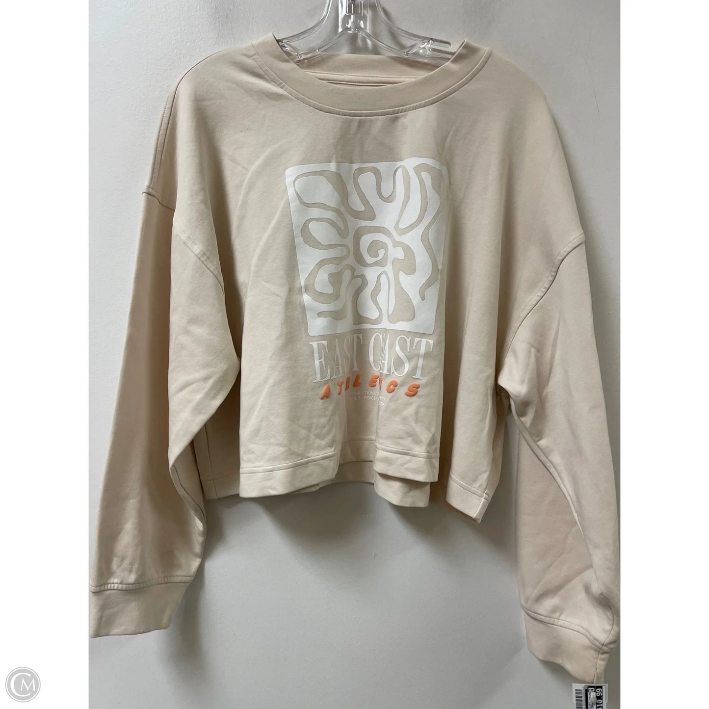 Athletic Sweatshirt Crewneck By Old Navy In Cream, Size: Xl