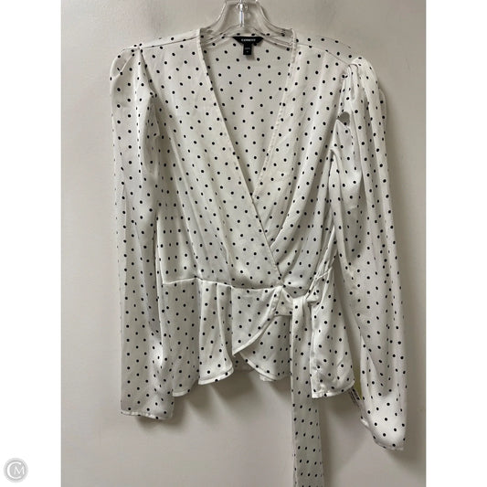 Top Long Sleeve By Express In Polkadot Pattern, Size: M